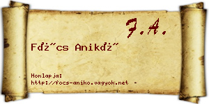 Föcs Anikó névjegykártya