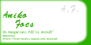 aniko focs business card
